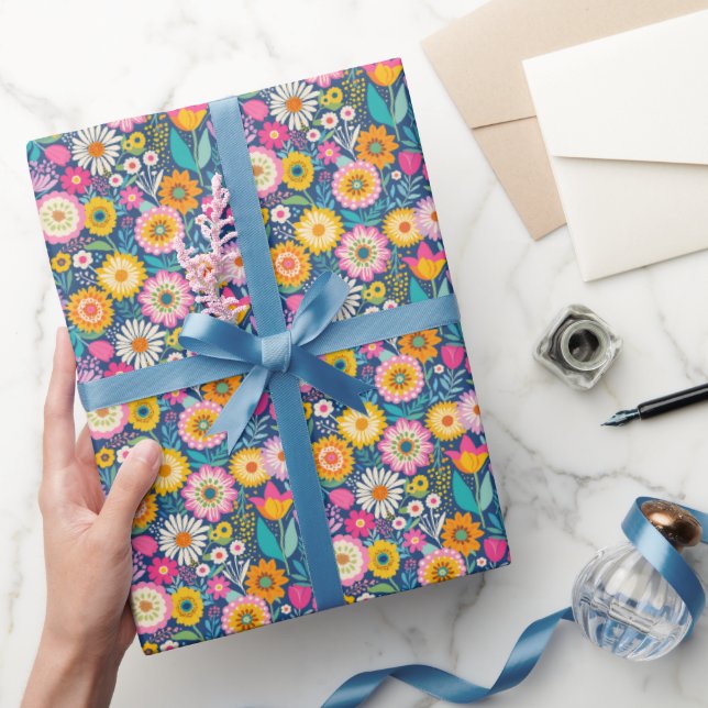 Papier Cadeau Les fleurs joyeux (Cadeaux)