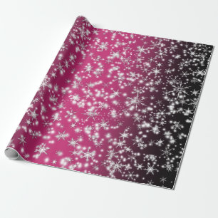 Papier Cadeau Les flocons de neige et les étincelles au-dessus d