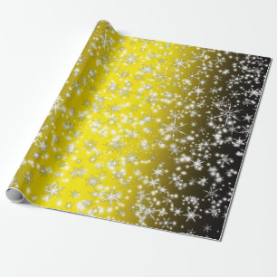 Papier Cadeau Les flocons de neige et les étincelles sur la lum