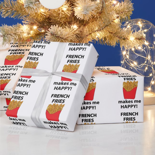 Papier Cadeau Les Fries Françaises Me Rendent Heureux Les Fries  (Vacances)