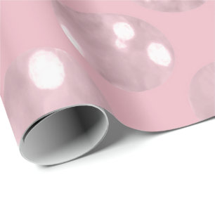 Papier Cadeau Les grands points de polka la poudre que rose