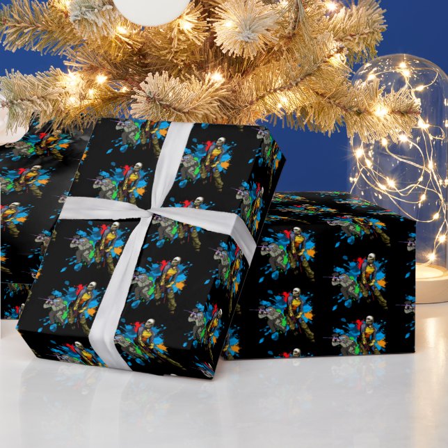 Papier Cadeau Les guerriers du Paintball Peinture Splatter Sport (Vacances)