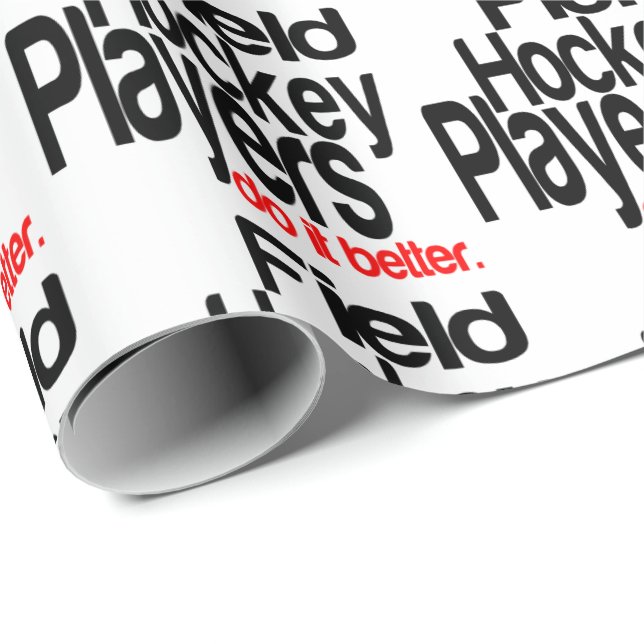 Papier Cadeau Les Joueurs De Hockey Sur gazon Le Font Mieux (Coin rond)