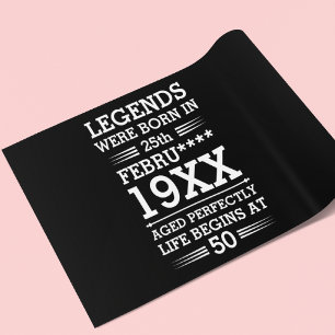 Papier Cadeau Les légendes personnalisées sont nées à la date Mo