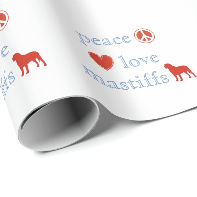 Papier Cadeau Les mastiffs d'amour pour la paix (Coin rond)