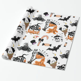 Papier Cadeau Les monstres de fête d'Halloween