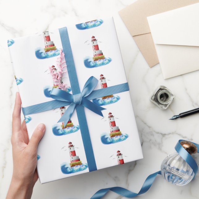 Papier Cadeau Les phares en blanc (Cadeaux)