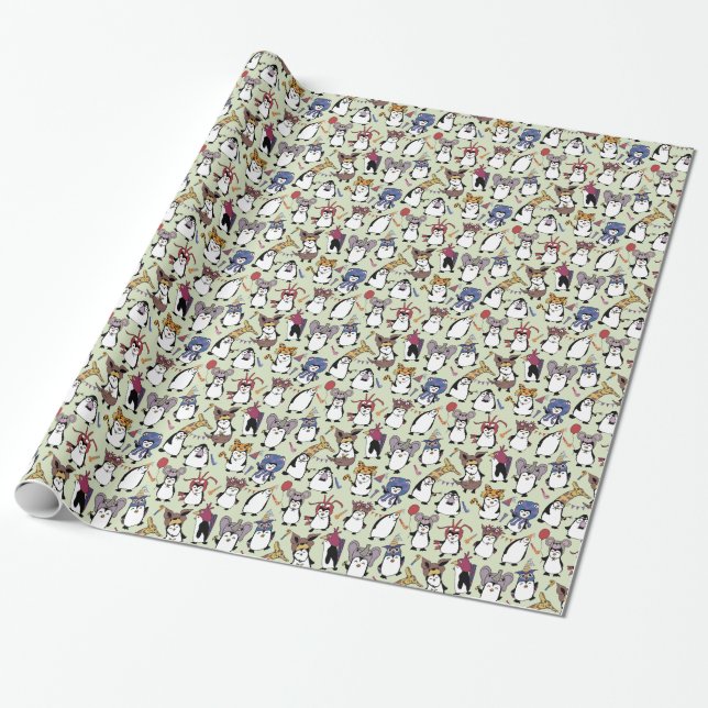 Papier Cadeau Les pingouins du Parti déguisés (Déroulé)