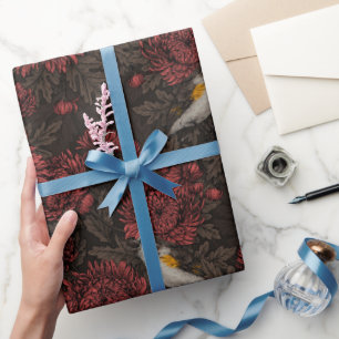 Papier Cadeau Les Reddébutants dans les chrysanthèmes en brun et
