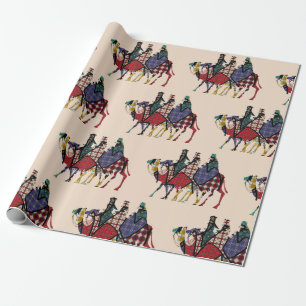 Papier Cadeau Les Rois Voyagent Pour Voir Bébé Jésus