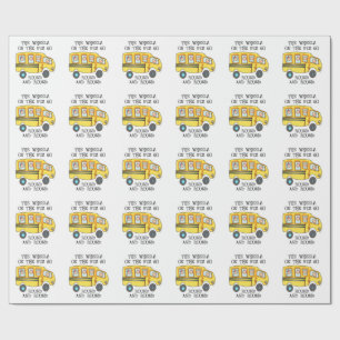 PAPIER CADEAU LES ROUES SUR LE PAPIER D'ENVELOPPEMENT DU BUS