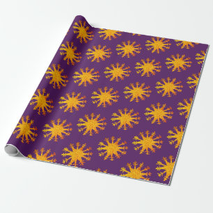 Papier Cadeau Les soleils d'or de flocons de neige