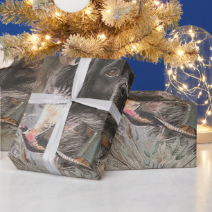 Papier Cadeau Les Spaniels de Bretagne , Saison de chasse aux oi