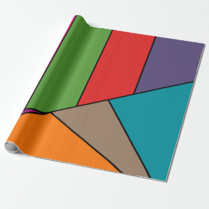 Papier Cadeau Les triangles de rayures de MOSAÏQUE ont coloré