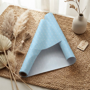 Papier Cadeau Les Trois Clous, Croix Chrétienne Bleue et Blanche
