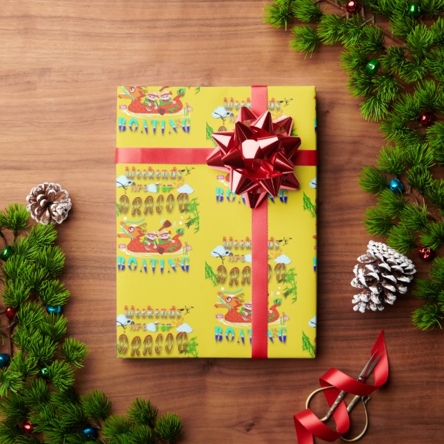 Papier Cadeau Les Week-ends Sont Pour Bateau Dragon (Cadeau de vacances)