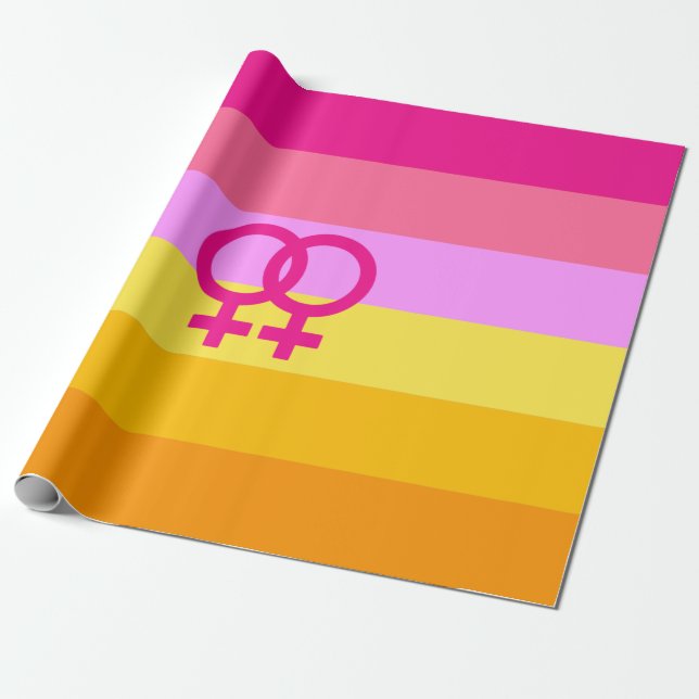 Papier Cadeau Lesbienne Dawn Pride Femmes qui aiment les femmes (Déroulé)