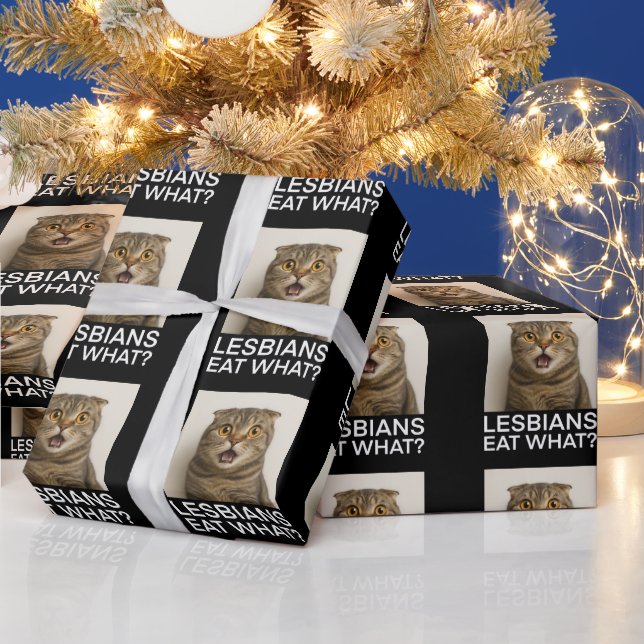 Papier Cadeau Lesbiennes Mangent Quoi de Drôle (Vacances)