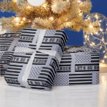 Papier Cadeau Let's Go Brandon American Flag<br><div class="desc">Let's Go Brandon ! American Flag stars and stripes in black on a digital brushed silver gray background. Funny,  humorous gift wrap for the Trump fan or supporter supporter in your life! Works for any poison d'occasion throughout the year,  whetherit's birthday,  Christmas,  Father's Day ou anytime.</div>