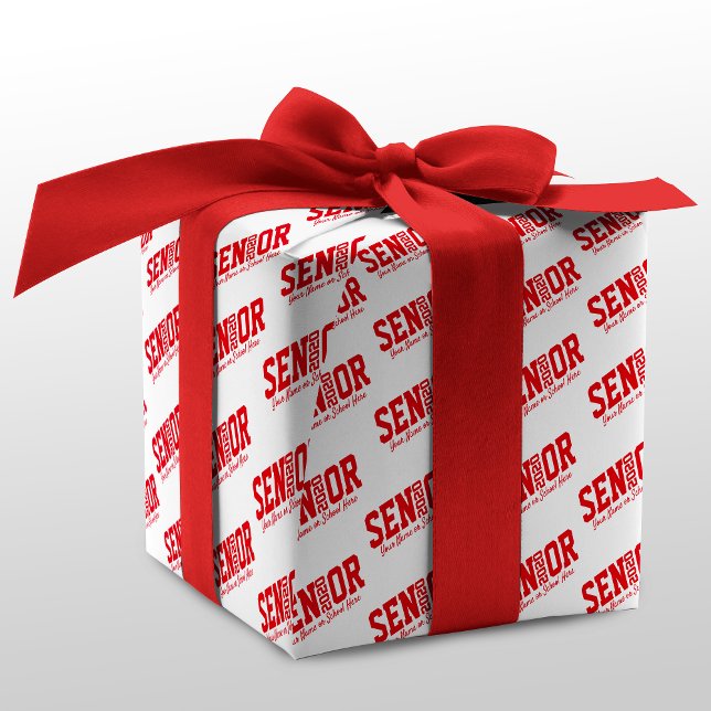 Papier Cadeau Lettre bloc senior personnalisée Classe de rouge 2 (Créateur téléchargé)