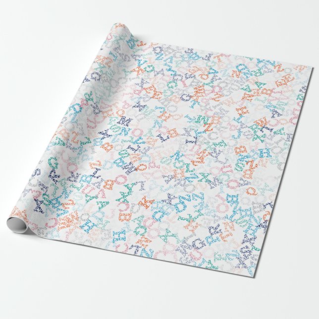 Papier Cadeau Lettre de dessin drôle Bobble Motif (Déroulé)