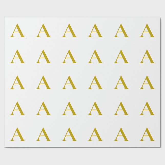 Papier Cadeau Lettre initiale de monogramme personnalisé de coul (Plat)