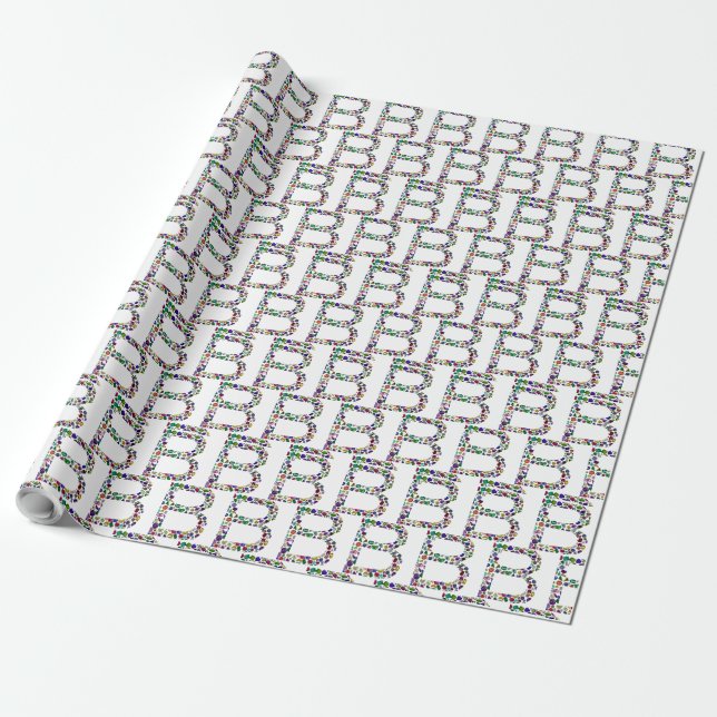 PAPIER CADEAU LETTRE INITIALE MONOGRAPHIQUE B (Déroulé)