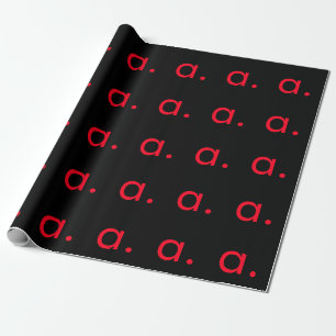 PAPIER CADEAU LETTRE INITIALE NOIRE ROUGE LETTRE NOIRE PLACE