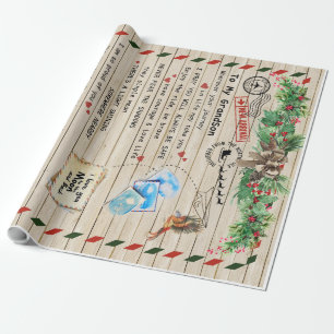 Papier Cadeau Lettre personnalisée à mon petit-fils de grand-pèr