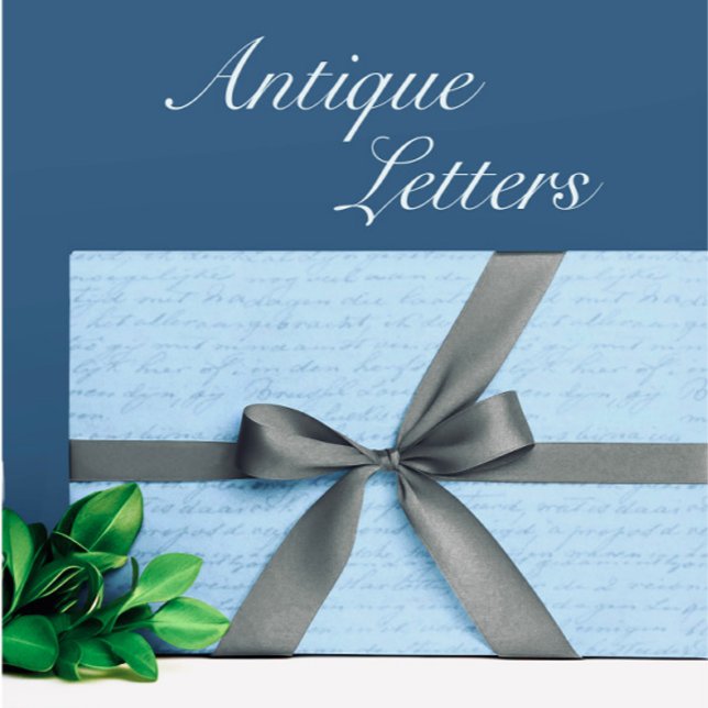 Papier Cadeau Lettres Antiques Vintage Rose Pâle (Love letters?)