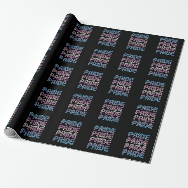 Papier Cadeau Lettres de fierté rétro trans (Déroulé)