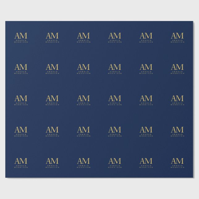 Papier Cadeau Lettres Initiales De Monogramme De Noms De Couleur (Plat)
