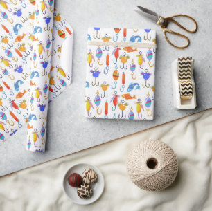 Papier Cadeau Leurre de crochet de pêche motif de pêche