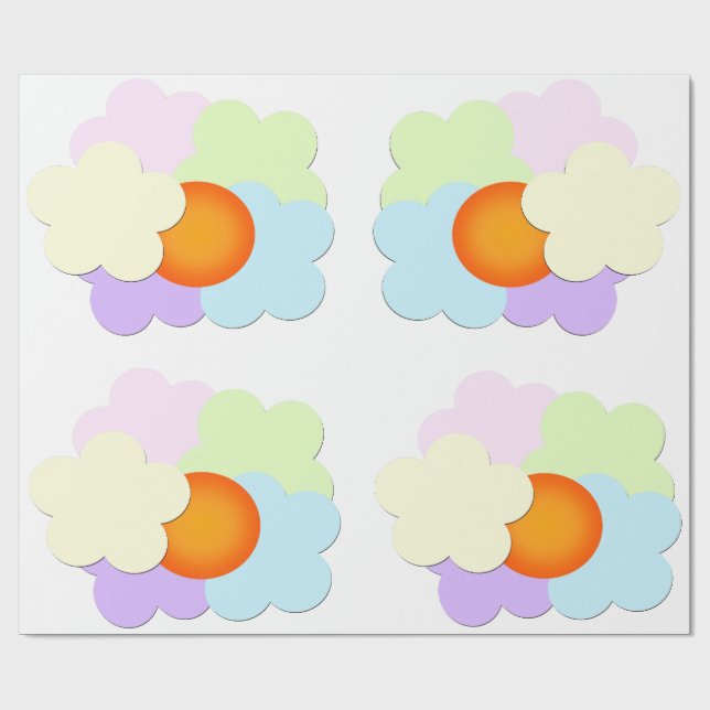 Papier cadeau Lever de soleil pastel (Plat)