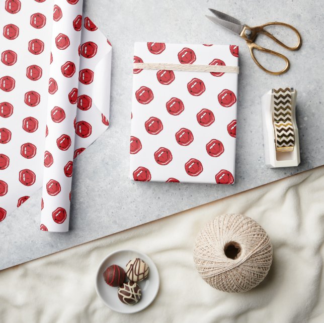 Papier Cadeau Lèvres Rouges Drôles  (Artisanat)