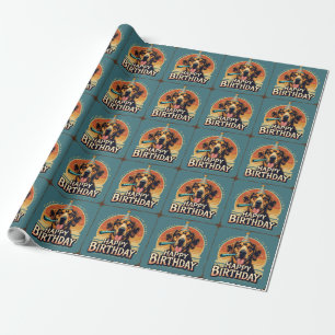 Papier Cadeau Lévrier Afghan Coloré