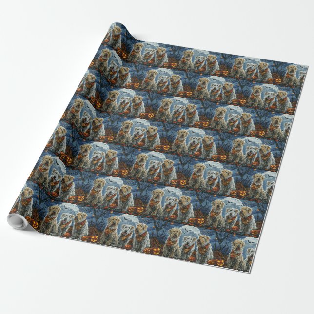 Papier Cadeau Lévrier Halloween Épouvantable (Déroulé)
