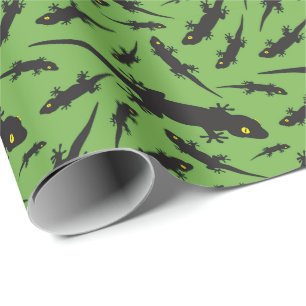 Papier Cadeau Lézard Leapide Reptile Green Gecko