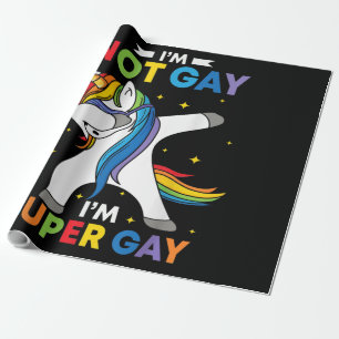 Papier Cadeau LGBT Dabbing Unicorne Im Not Gay Im Super Gay prid