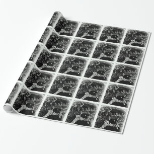 Papier Cadeau L'homme des neiges et Yaie en Noël noir