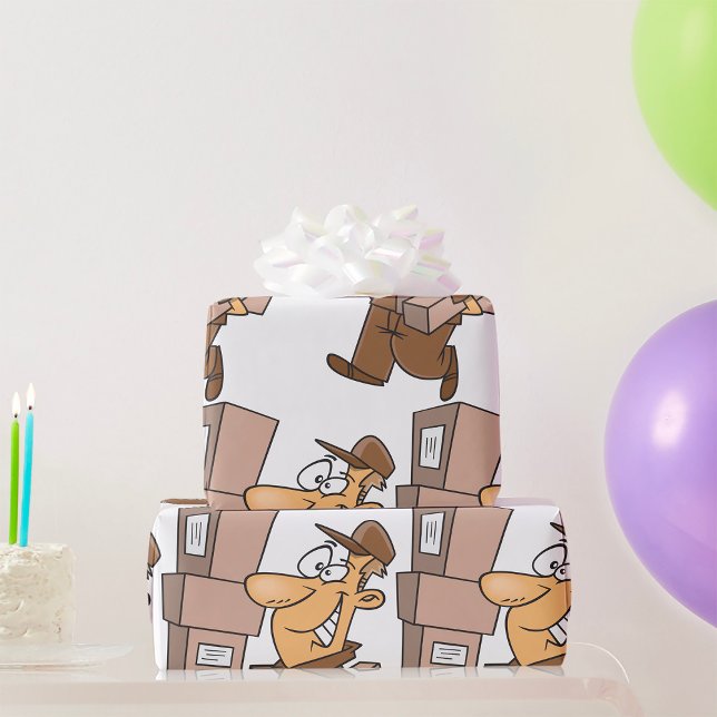 Papier Cadeau L'homme livre des colis (Créateur téléchargé)