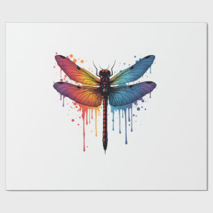 Papier Cadeau Libellule cool sur libellule peinte colorée