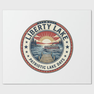 Papier Cadeau Liberty Lake Patriotique Lac Life Vintage Patrioti