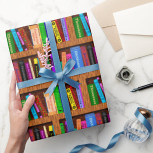 Papier Cadeau Library Book