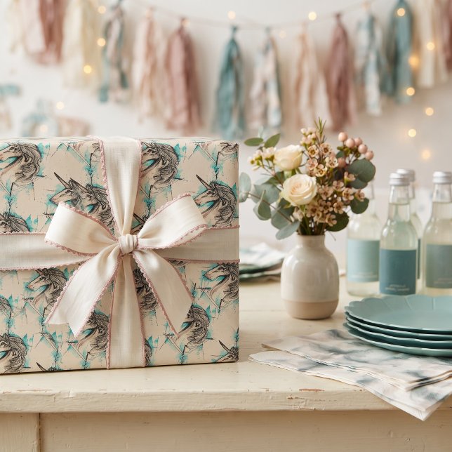 Papier Cadeau Licorne (Créateur téléchargé)
