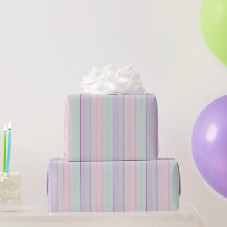 Papier Cadeau Licorne à rayures pastel