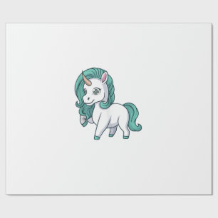 Papier Cadeau Licorne avec Crinière à l'Essence Mignon Design de