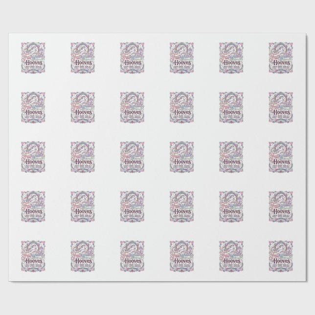 Papier Cadeau Licorne Conte de Fées Sabots Création Merch Origin (Plat)