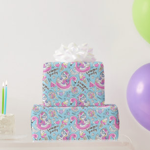 Papier Cadeau Licorne de fête au bord de la piscine en été