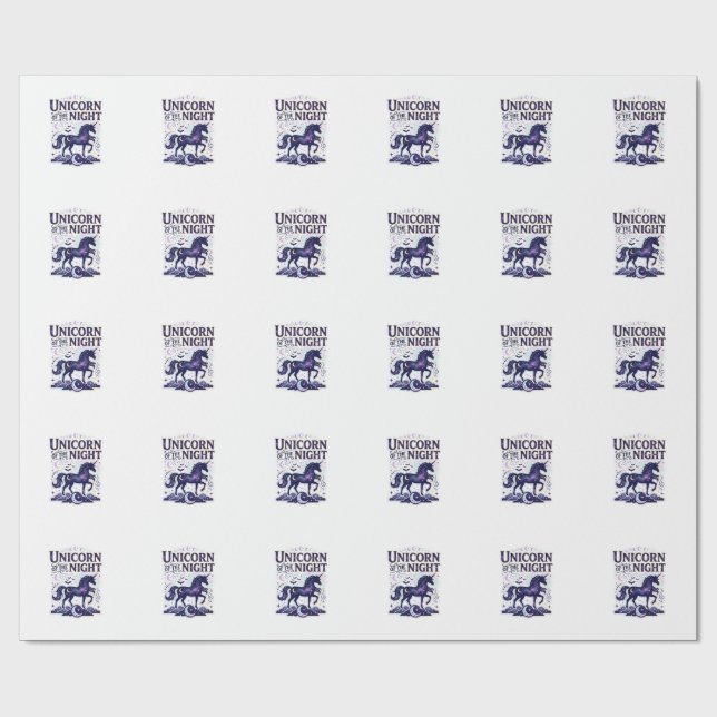 Papier Cadeau Licorne de la conception graphique de nuit Zazzle  (Plat)